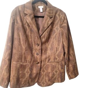 Chico's faux snakeskin blazer in XL